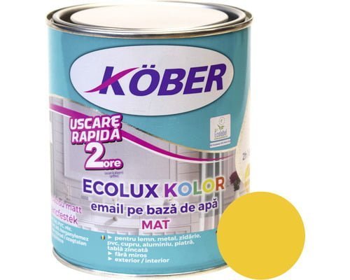 email ecolux kolor mat galben semnal ral1003 0.6l kober