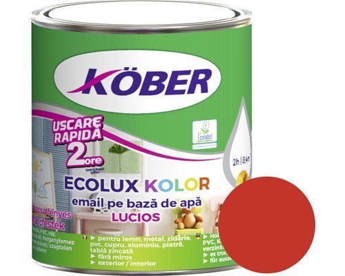 email ecolux kolor lucios rosu pur ral3028 0.6l kober