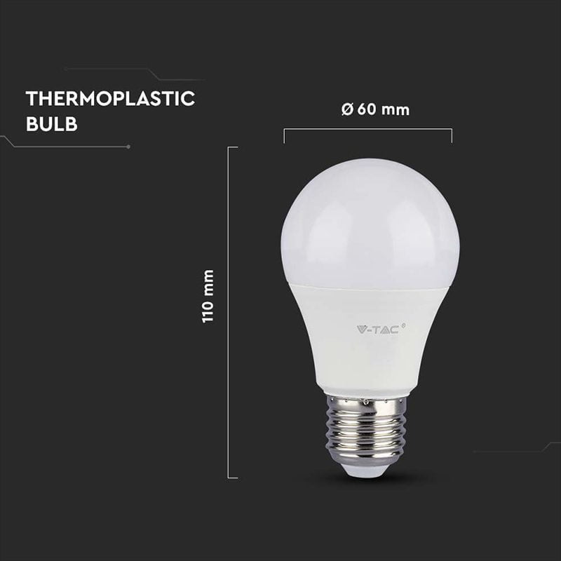 bec led A60 e27 8.5w 3000k alb cald v-tac