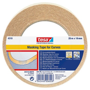 banda mascare linii curbe 25mx19mm bej tesa