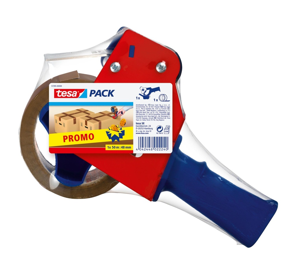 despenser cu banda adeziva ambalare 48mm/50m maro tesa