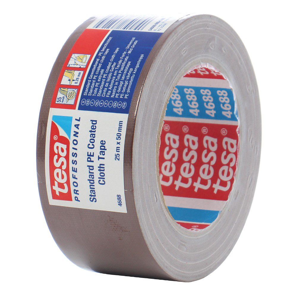 banda adeziva reparare polietilena 50mm/25m maro tesa