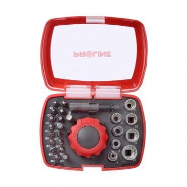 set varfuri si tubulare cu surubelnita clichet 27p proline