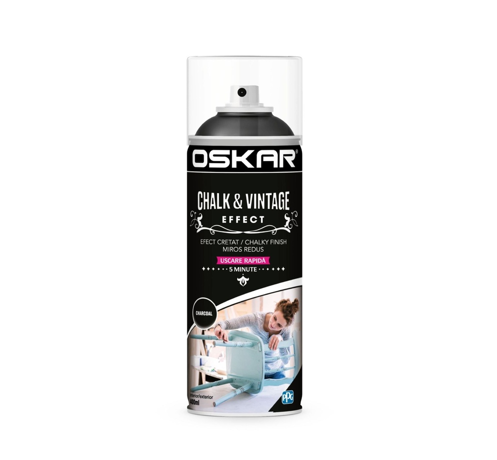 spray chalk vntg eff charcoal 400ml oskar