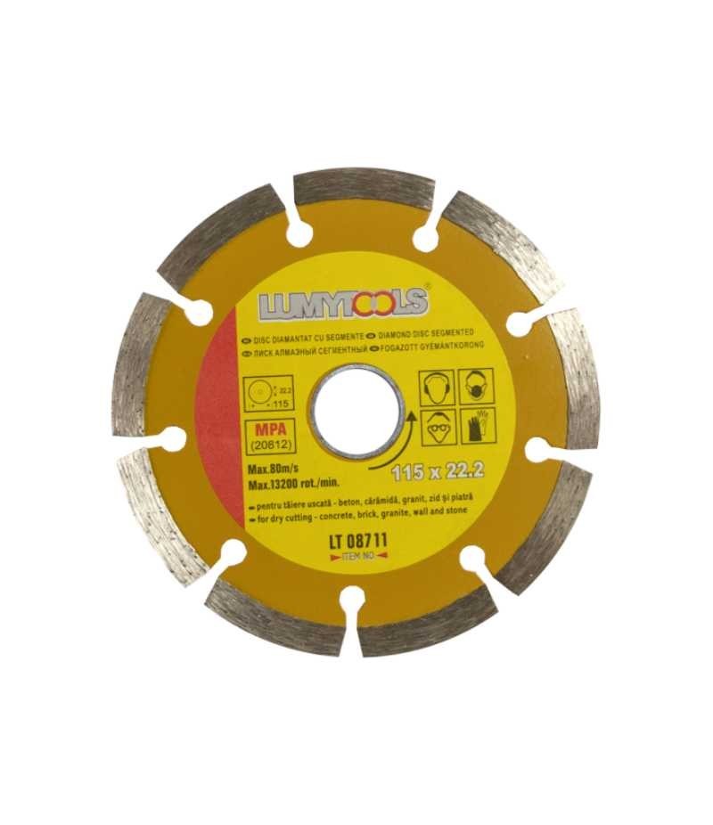 disc diamantat cu segmente 115mm taiere uscata lumytools