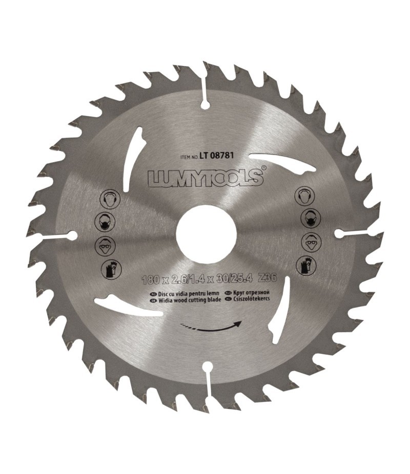 disc cu vidia pt lemn 180mm*30/25.4*36t*2.6mm lumytools