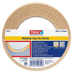 [T-04319-79] banda mascare linii curbe 25mx19mm bej tesa