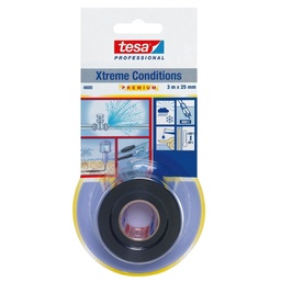 [T-04600-04] banda adeziva reparare extrema 25mm/3m negru tesa