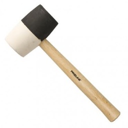 [12024] ciocan cauciuc bicolor cu maner lemn 58mm/580g proline